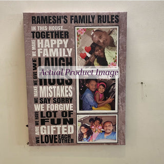 Family Rules Photo Canvas Print