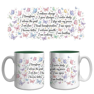 Butterfly Transformation Affirmation Mug | Growth, Change & Empowerment Coffee Mug