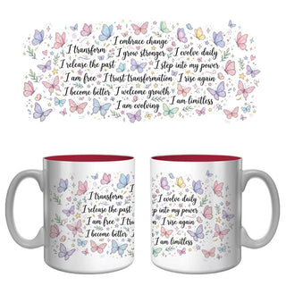 Butterfly Transformation Affirmation Mug | Growth, Change & Empowerment Coffee Mug