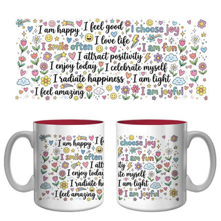 Joy & Happiness Affirmation Mug | Positive Vibes & Self-Love Coffee Mug