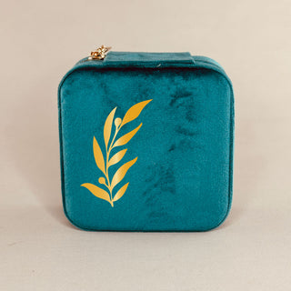 Personalized Velvet Jewellery Box - Leaf Initial