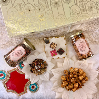 Gold Foil Cream & Orange Hamper Box - GC 10