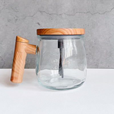 Self Stirring Glass Coffee Mug - Monogram