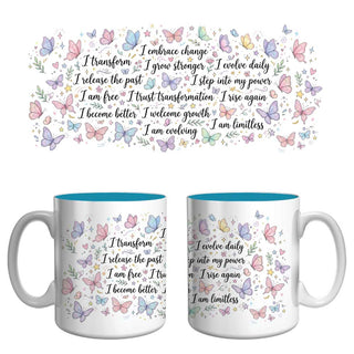 Butterfly Transformation Affirmation Mug | Growth, Change & Empowerment Coffee Mug