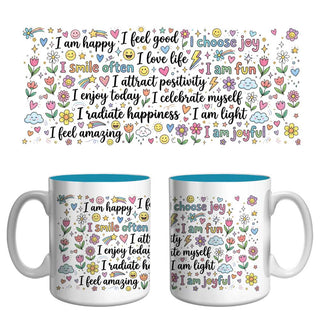 Joy & Happiness Affirmation Mug | Positive Vibes & Self-Love Coffee Mug