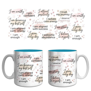I Am Worthy Affirmation Mug | Self-Love & Positive Mindset Coffee Mug
