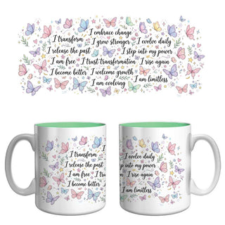 Butterfly Transformation Affirmation Mug | Growth, Change & Empowerment Coffee Mug
