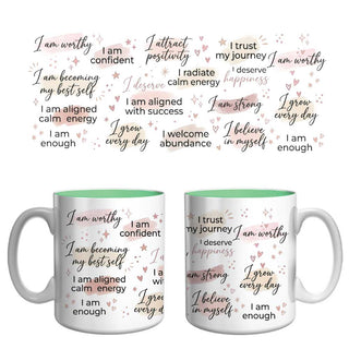 I Am Worthy Affirmation Mug | Self-Love & Positive Mindset Coffee Mug