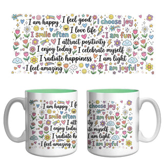 Joy & Happiness Affirmation Mug | Positive Vibes & Self-Love Coffee Mug