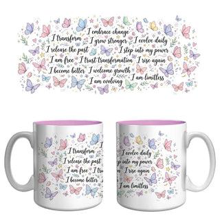 Butterfly Transformation Affirmation Mug | Growth, Change & Empowerment Coffee Mug