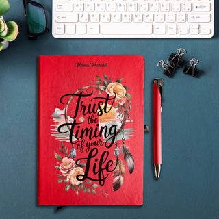Personalised A5 Diary Gift Set with Name-Trust the Timing of Your Life