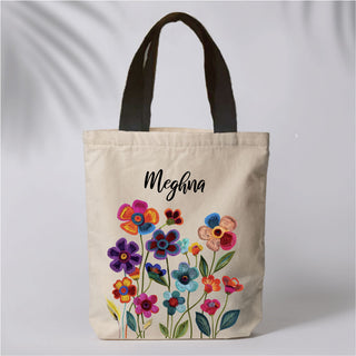 Canvas Print Tote Bag- Floral Bunch