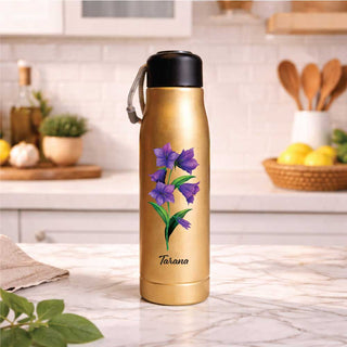 SS Water Bottle Purple Flower & Name