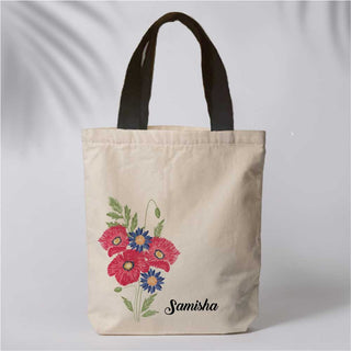 Canvas Tote Bag-Floral Print