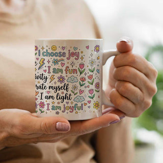 Joy & Happiness Affirmation Mug | Positive Vibes & Self-Love Coffee Mug