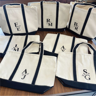 Beach Tote Bag - Split Initial