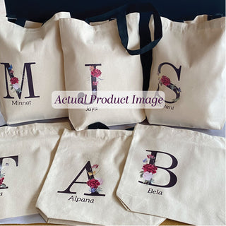 Initial & Name Canvas Tote Bag