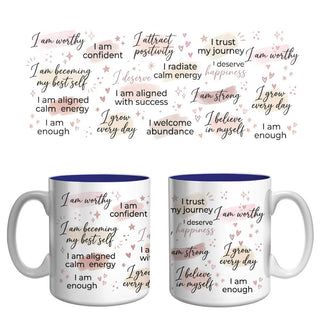 I Am Worthy Affirmation Mug | Self-Love & Positive Mindset Coffee Mug
