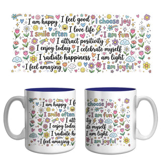 Joy & Happiness Affirmation Mug | Positive Vibes & Self-Love Coffee Mug