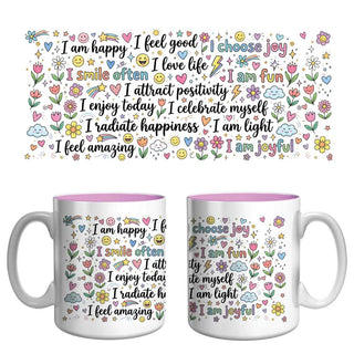 Joy & Happiness Affirmation Mug | Positive Vibes & Self-Love Coffee Mug