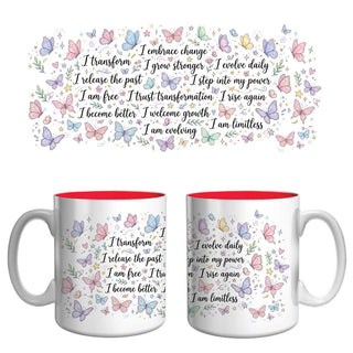 Butterfly Transformation Affirmation Mug | Growth, Change & Empowerment Coffee Mug