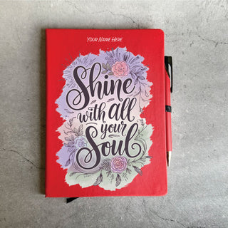 Personalised A5 Diary Gift Set-Shine With All Your Soul