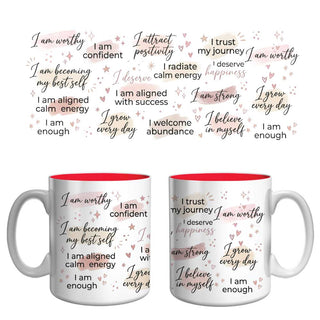 I Am Worthy Affirmation Mug | Self-Love & Positive Mindset Coffee Mug