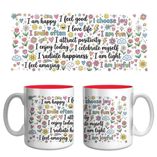 Joy & Happiness Affirmation Mug | Positive Vibes & Self-Love Coffee Mug