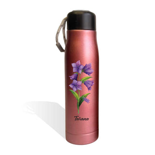 SS Water Bottle Purple Flower & Name