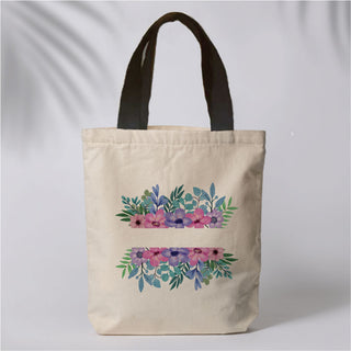 Canvas Tote Bag-Floral Frame
