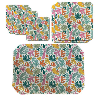 Placemats, Coaster and Trivet Set - Colurful Matisse Pattern