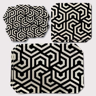 Placemats, Coaster and Trivet Set - Hexagon Pattern