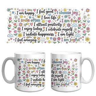 Joy & Happiness Affirmation Mug | Positive Vibes & Self-Love Coffee Mug