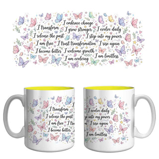 Butterfly Transformation Affirmation Mug | Growth, Change & Empowerment Coffee Mug
