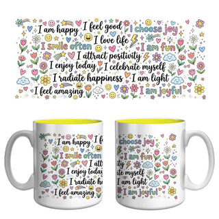 Joy & Happiness Affirmation Mug | Positive Vibes & Self-Love Coffee Mug