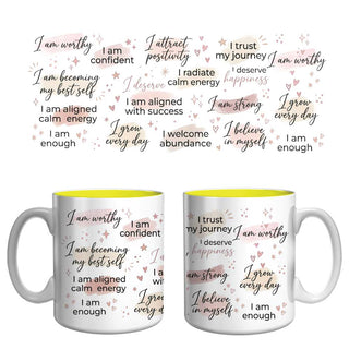 I Am Worthy Affirmation Mug | Self-Love & Positive Mindset Coffee Mug