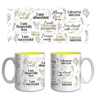 Wealth & Success Affirmation Mug | Abundance Mindset Coffee Mug