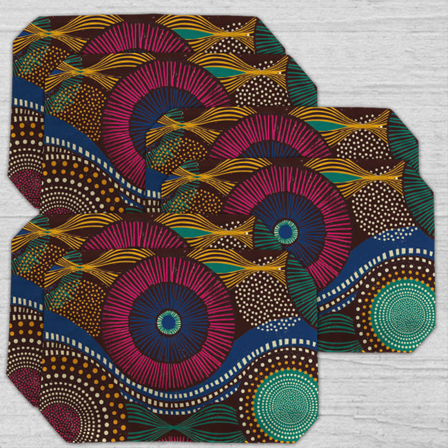Placemats, Coaster and Trivet Set - Tribal Pattern