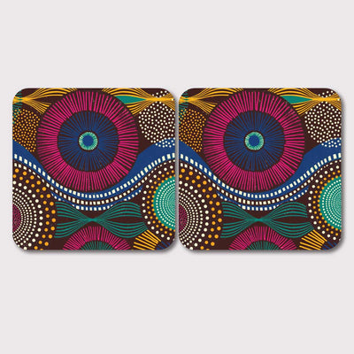 Placemats, Coaster and Trivet Set - Tribal Pattern