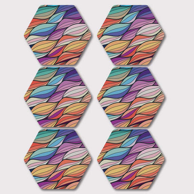 Placemats, Coaster and Trivet Set - Abstract Colorful Pattern