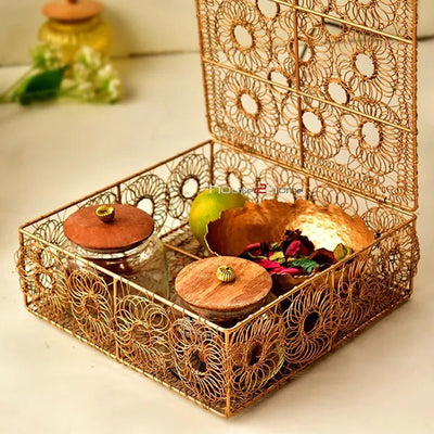 Metal Square Crochet Box