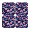 Floral Pattern Coaster - Set of 4