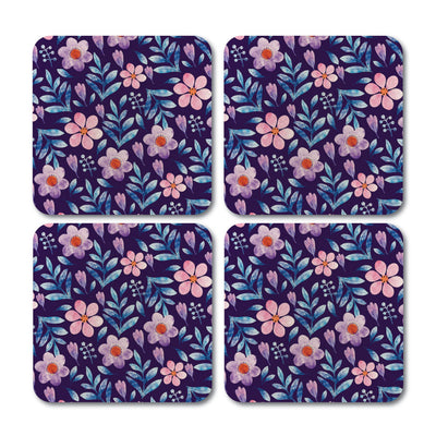 Floral Pattern Coaster - Set of 4