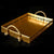 Jute Handle Metal Rectangle Tray