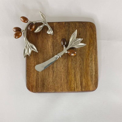 Cheese Platter with Knife- Olive Series