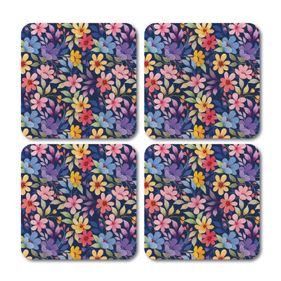 Floral Pattern Coaster - Set of 4