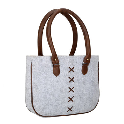 Felt Handbag - Criss Cross