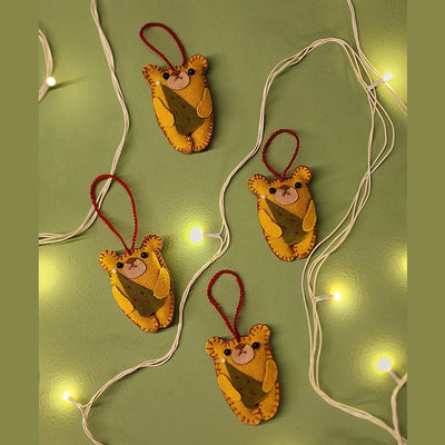 Eddy The Teddy Christmas Ornaments - Set of 4