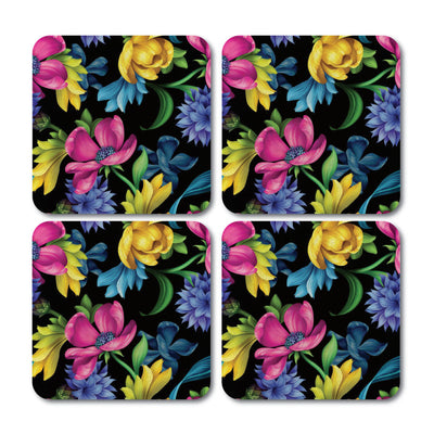 Floral Pattern Coaster - Set of 4