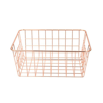 Rose Gold Wire Basket Storage